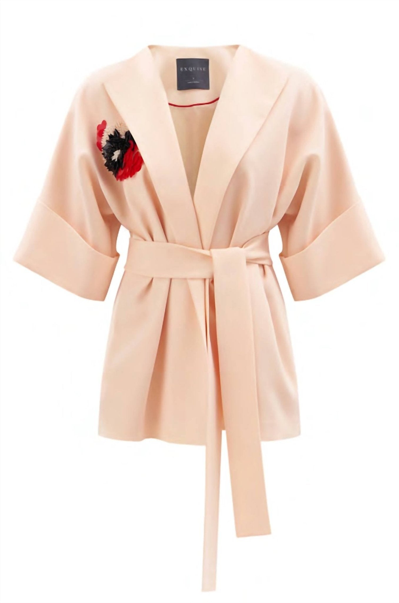 Exquise - Short Sleeve Crepe Jacket - blazers - clothing - jackets