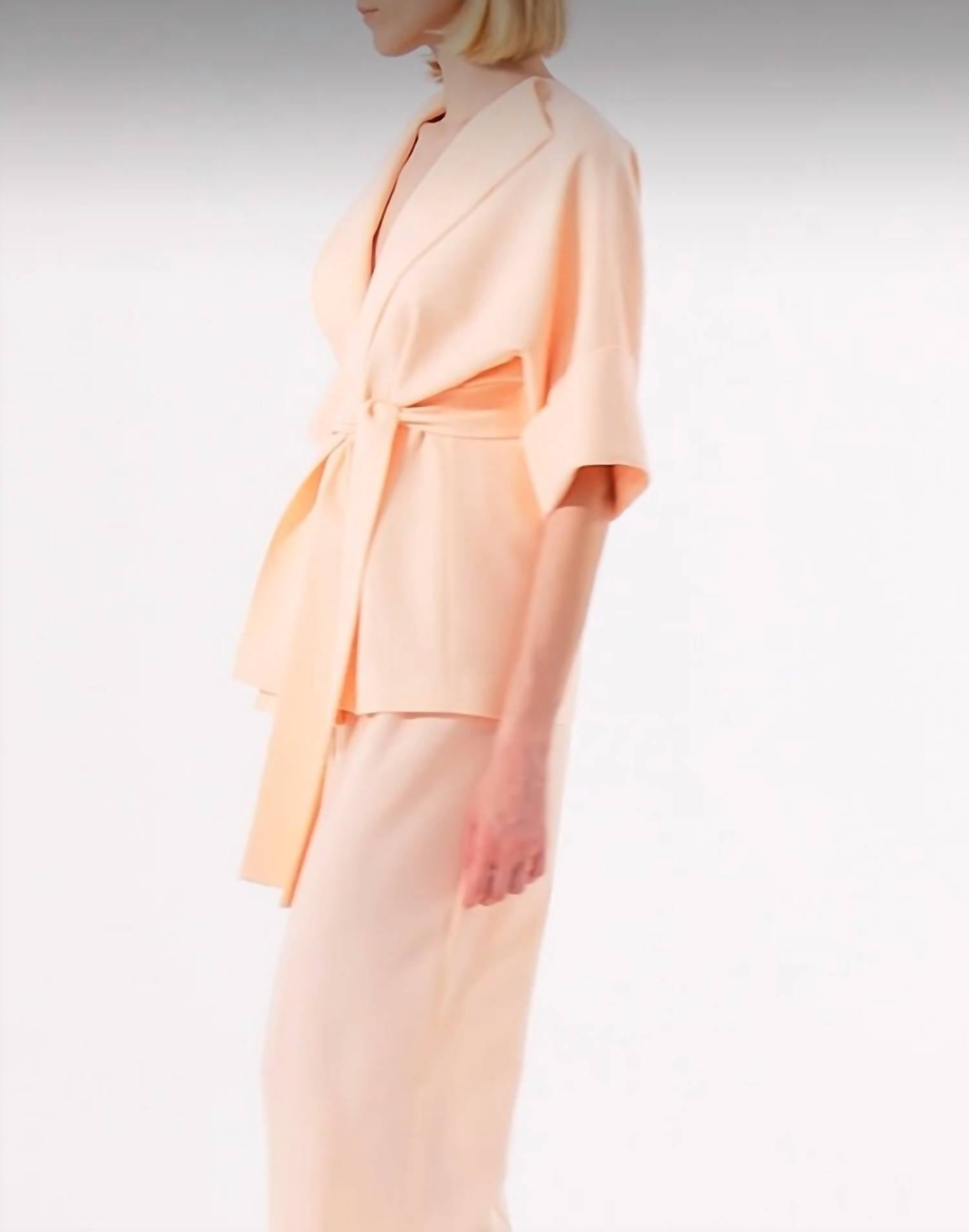 Exquise - Short Sleeve Crepe Jacket - blazers - clothing - jackets