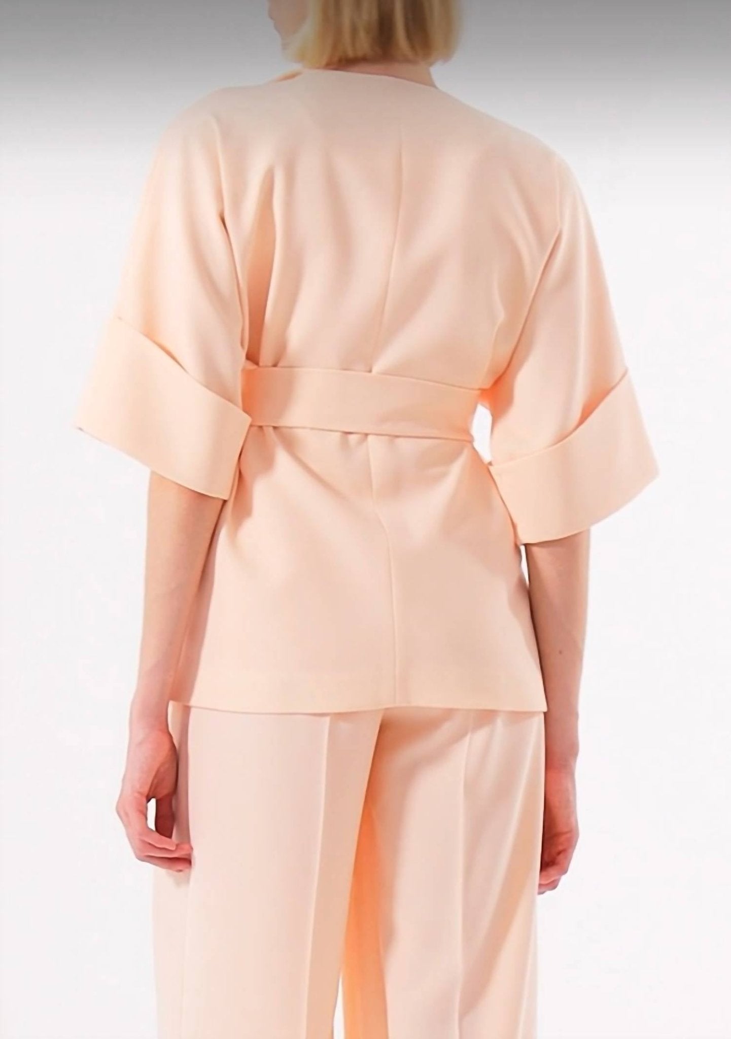 Exquise - Short Sleeve Crepe Jacket - blazers - clothing - jackets