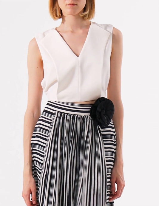 Exquise - Sleeveless V Neck Blouse - clothing - crop - tops - polyester