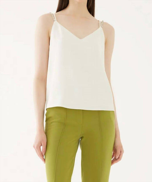 Exquise - Strappy Stone Detailed Blouse - beige - clothing - polyester