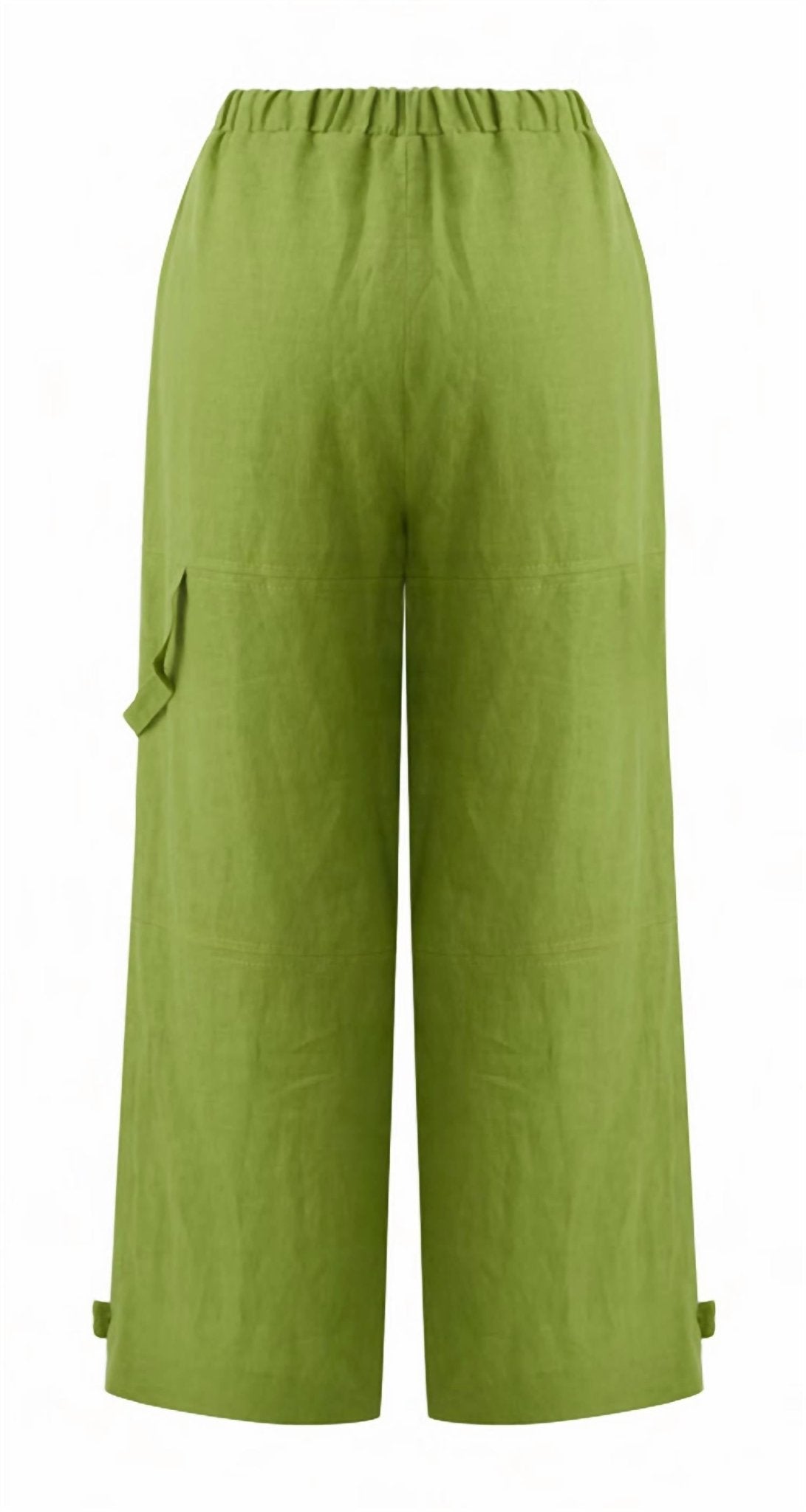 Exquise - Wide Leg Linen Trousers - clothing - green - linen