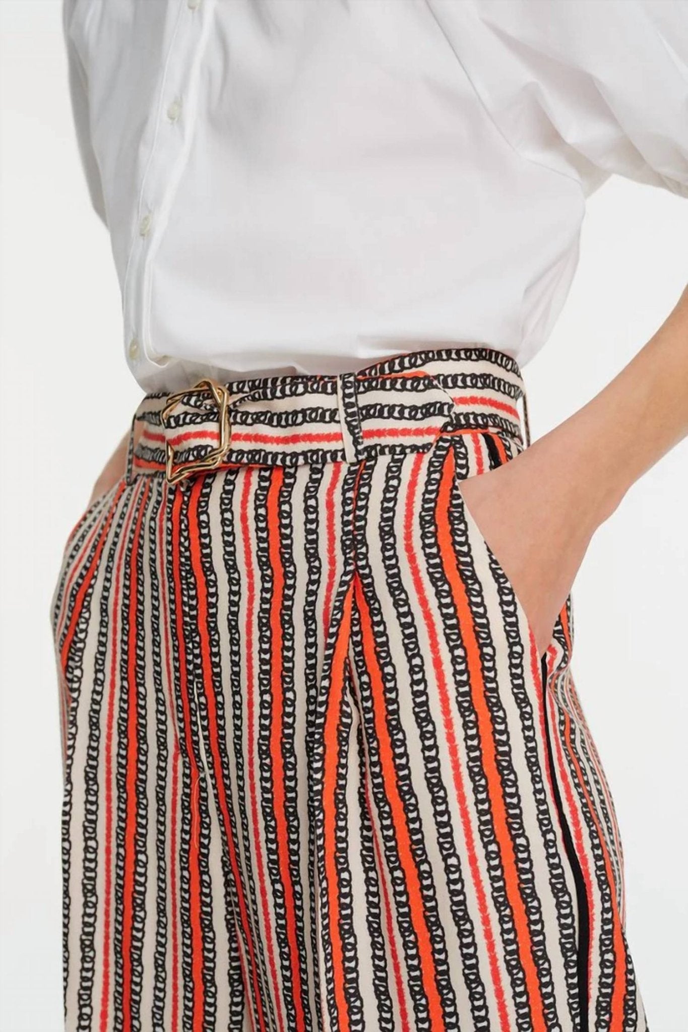 Exquise - Wide Leg Patterned Trousers - clothing - pants - rayon