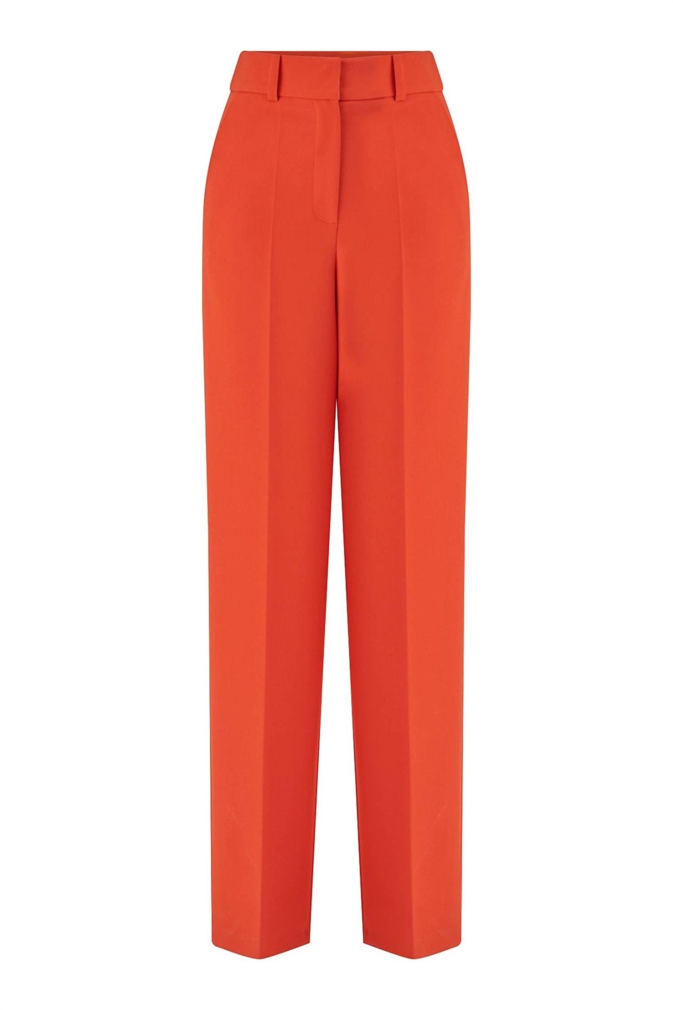 Exquise - Women's High Waist Straight Cut Trouser - clothing - orange - pants