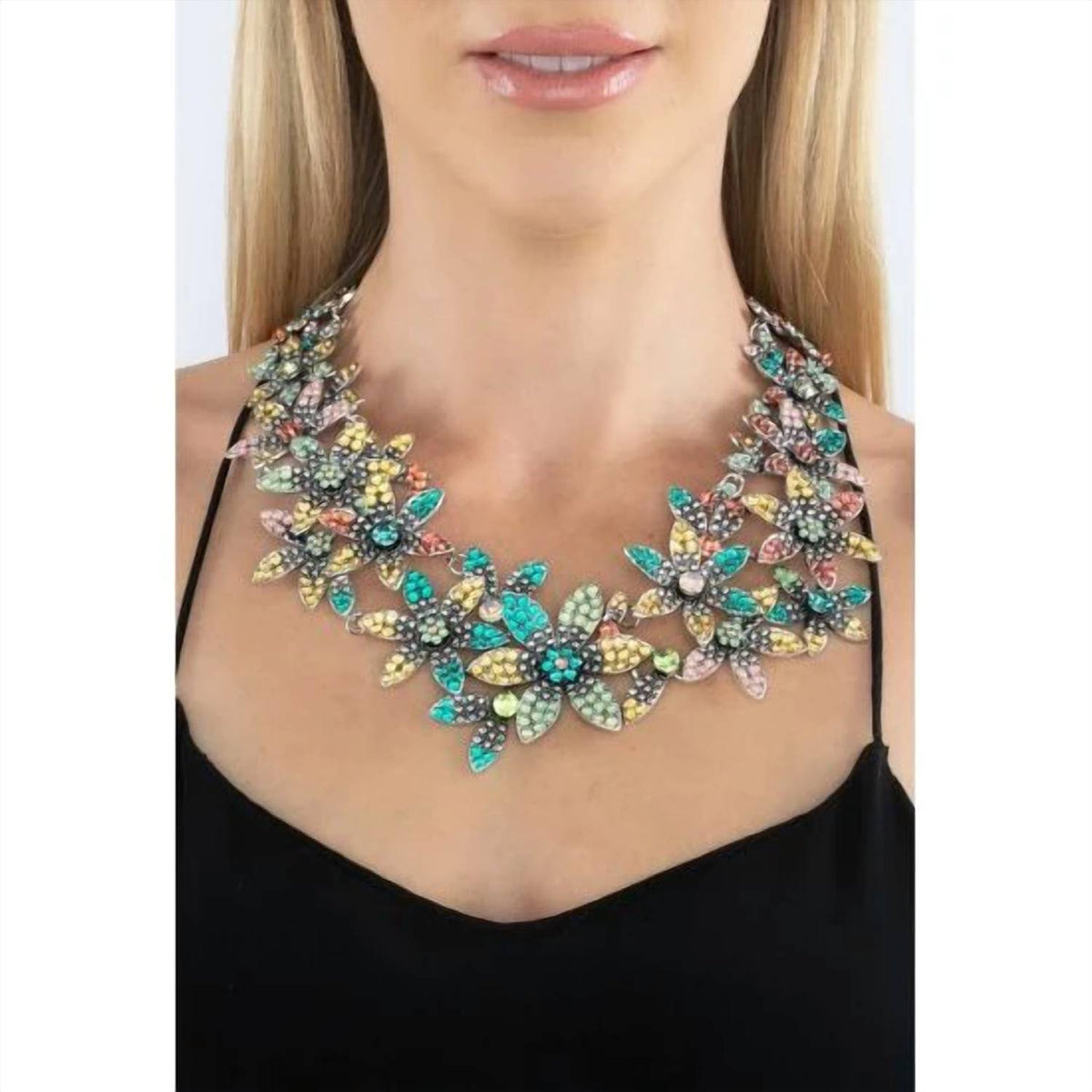 Eye Candy Los Angeles - Summer Bloom Crystal Statement Necklace