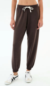 SPLITS59 Andie Fleece Sweatpant in dark chocolate - women's pants