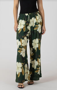 Dex Floral Wide Leg Pants in palm blossom - women's pants