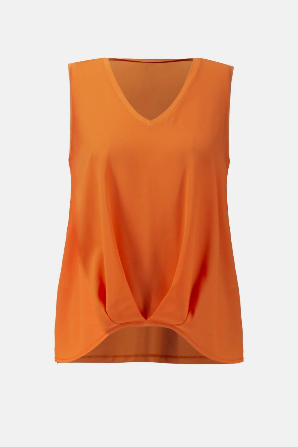 Joseph Ribkoff V Neck Pleated Front Top in orange - women's tank top - view 5