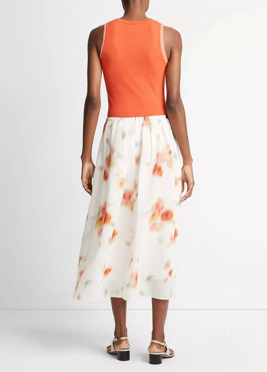 Vince - Poppy Blur Gathered Skirt