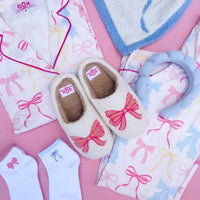 Rock Paper Scissors Women's Bow Slippers in white pink - women's shoe - view 4