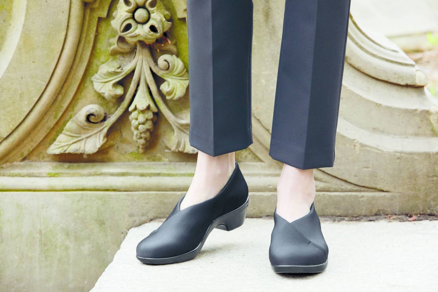 Aravon Women's Kitt Asymmetrical Slip-on Pump in black - women's heels - view 5