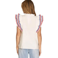 She + Sky - Liberty Flutter Sleeve Top