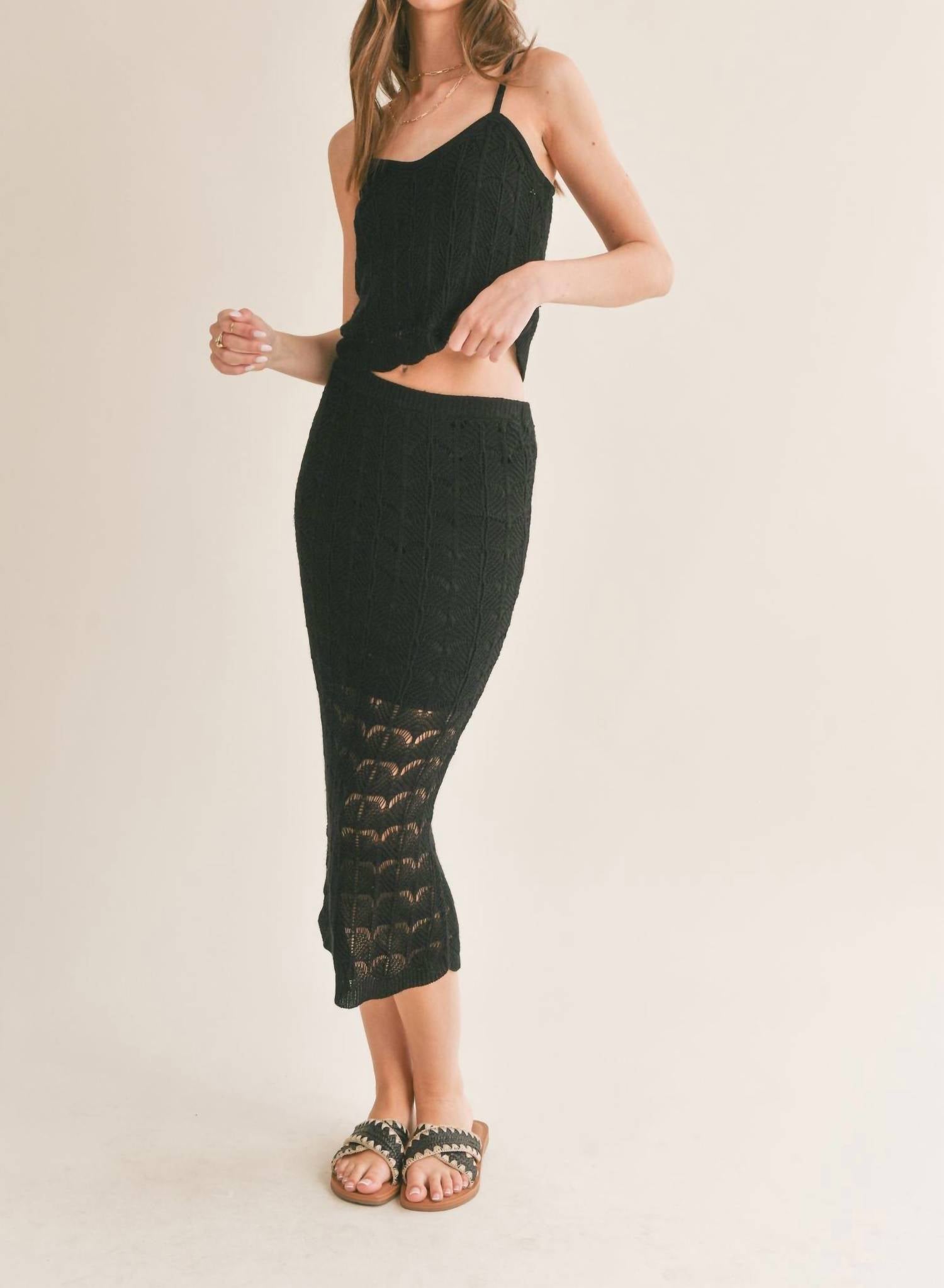 Sage The Label - Cappuccino Open Knit Tank Top