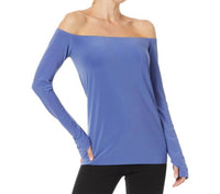 Norma Kamali - Long Sleeve Thumb Hole Off-shoulder Top