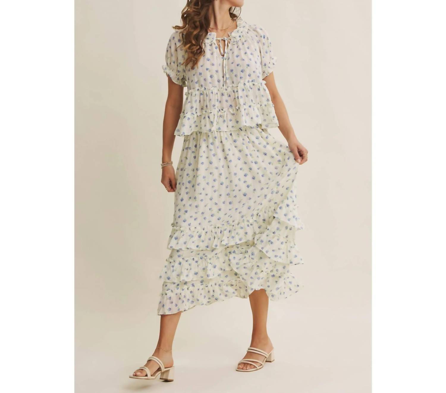 In February - Floral Ruffle Blouse