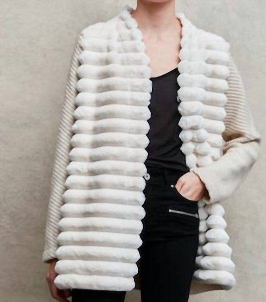 Faux Fur Cardigan Coat with knit back