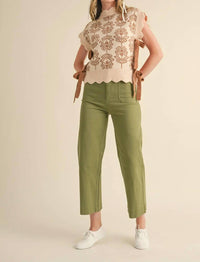 &Merci - Ribbed Scallop Floral Sweater Vest