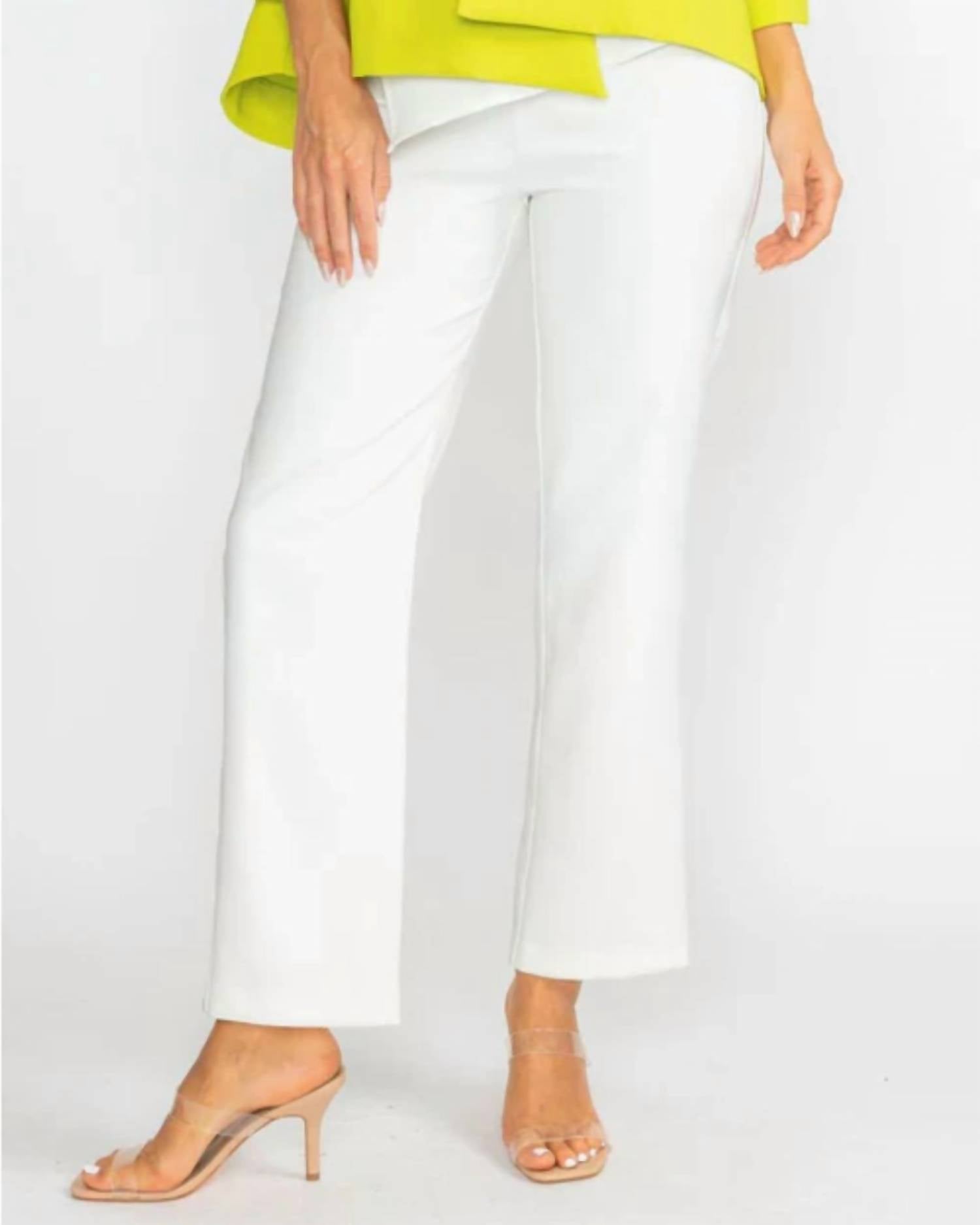 IC Collection Straight Leg Pull-on Pant in white - women's pants - detail view