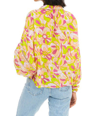 ALLISON NEW YORK Lilian Blouse in tropical flowers - women's blouse - detail view
