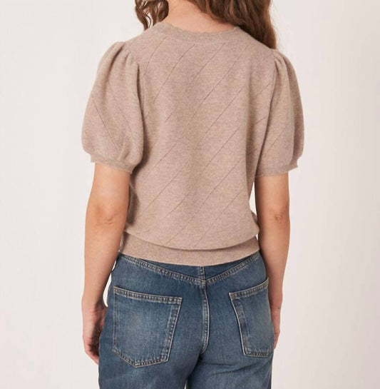 Repeat Cashmere - Short Sleeve Pointelle Cashmere Sweater