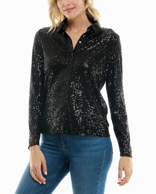 Nicole Miller - Nora Sequin Button Front Shirt