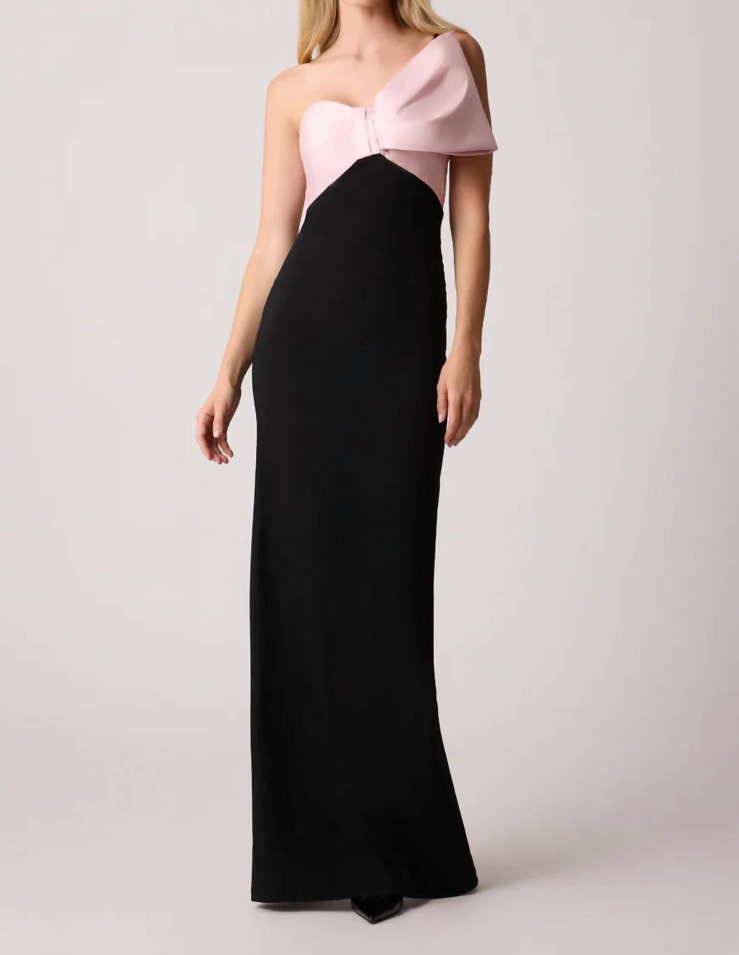 Teri Jon Strapless Bow Gown in black - women's dress