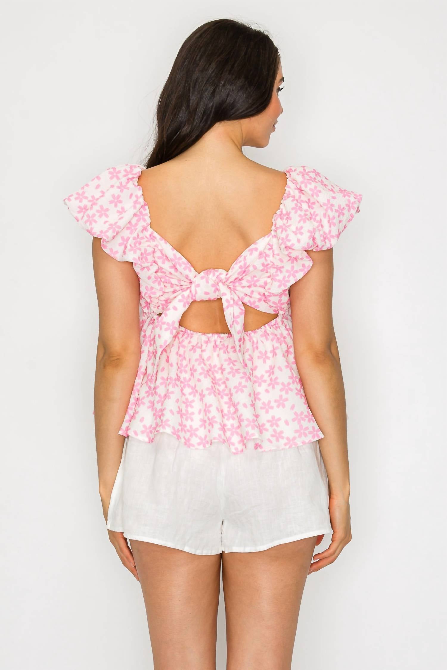 Meet Me In Santorini - Petal Splash Top And Short Set