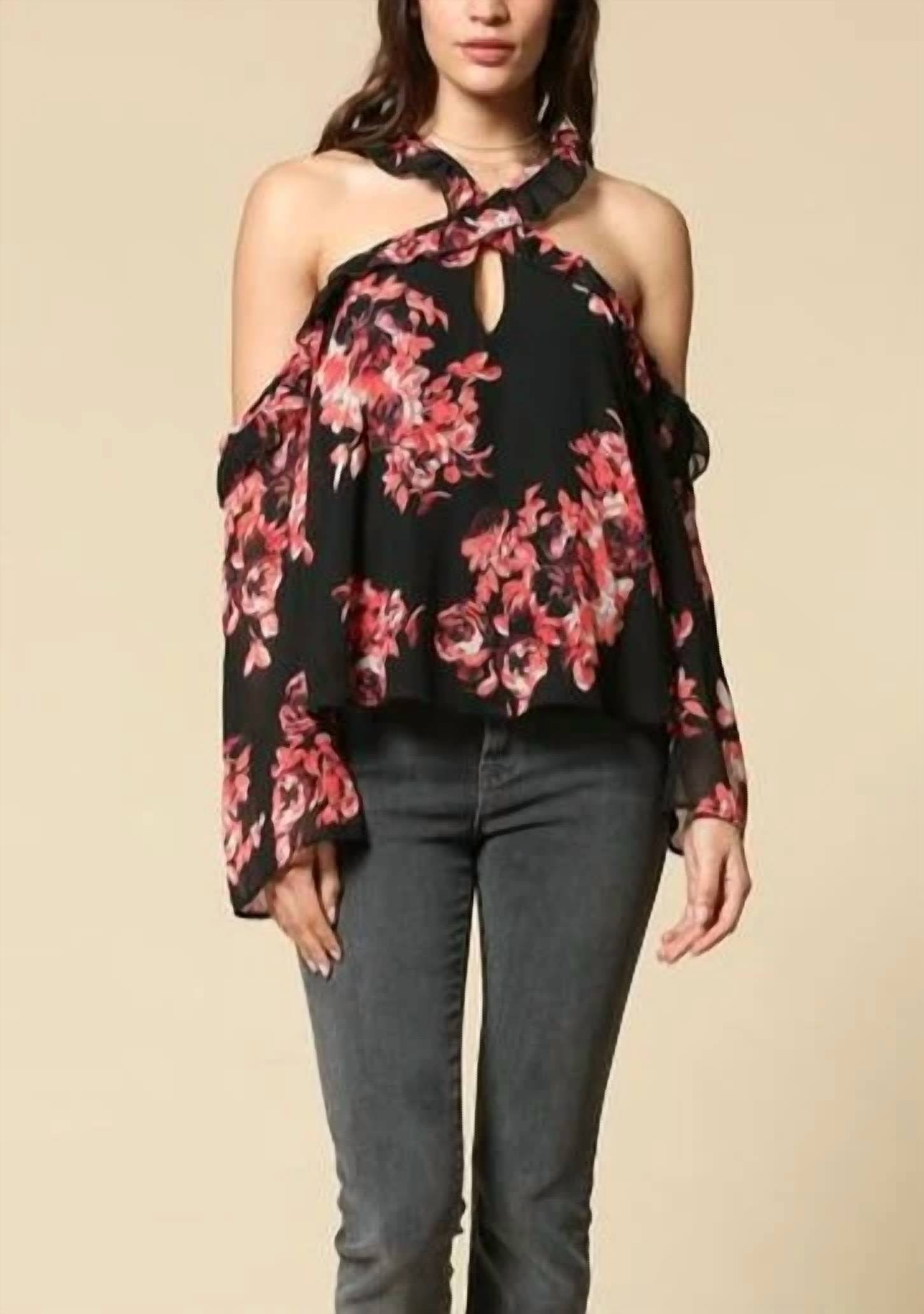By Together - Chelsea Cold Shoulder Floral Top
