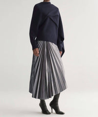 A.L.C. Tracy Metallic Vegan Leather Skirt in slate metallic - women's skirt - alternate view