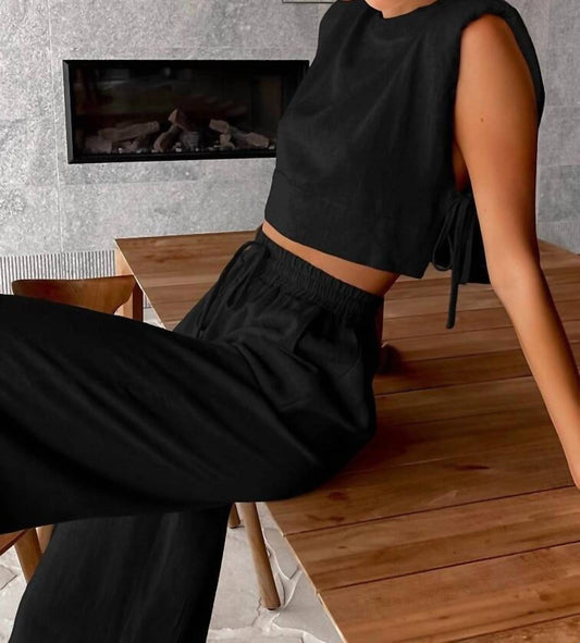 Sweetkama - Linen Sleeveless Crop Top