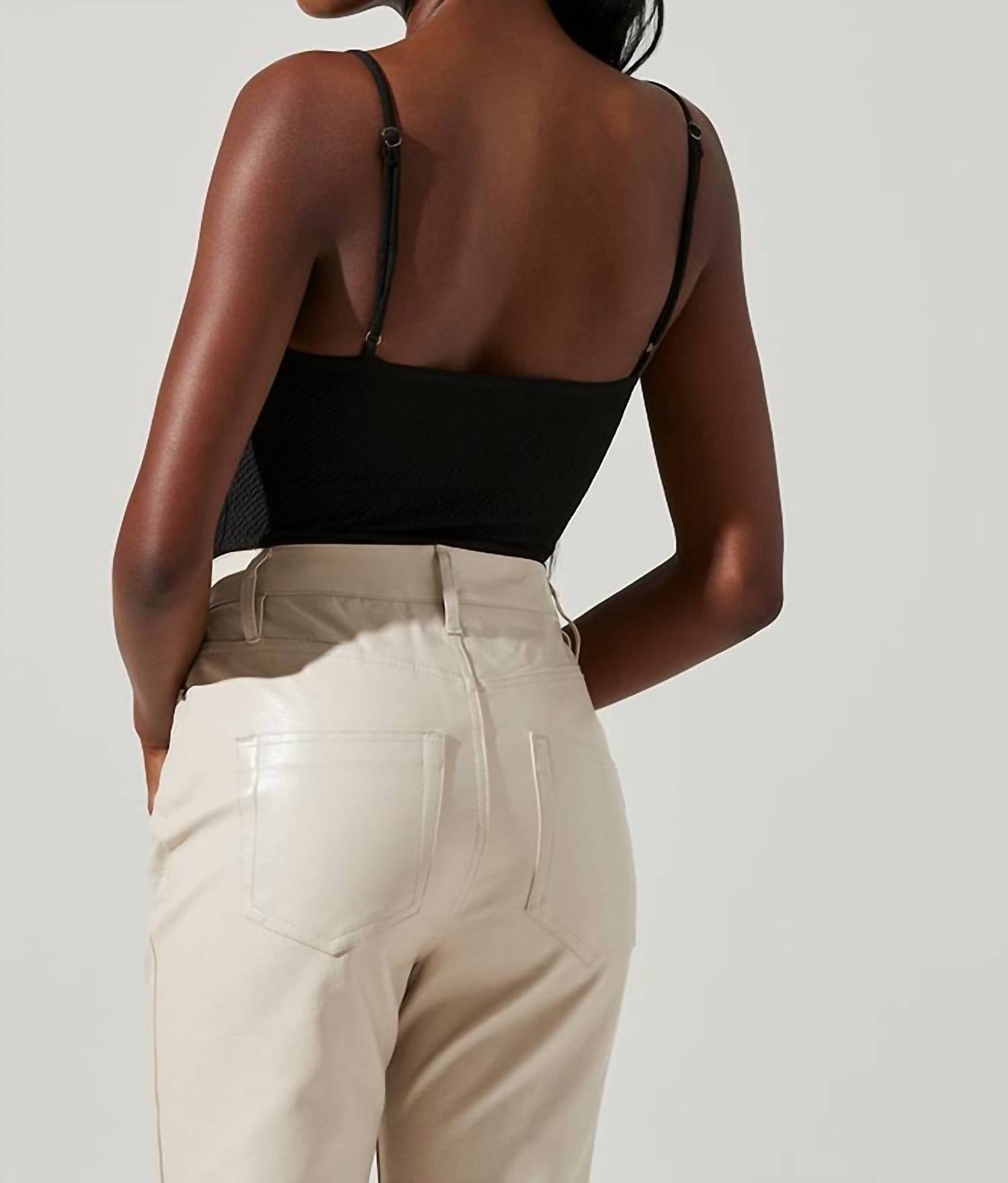 ASTR Fia Bodysuit in black - women's shirt - detail view