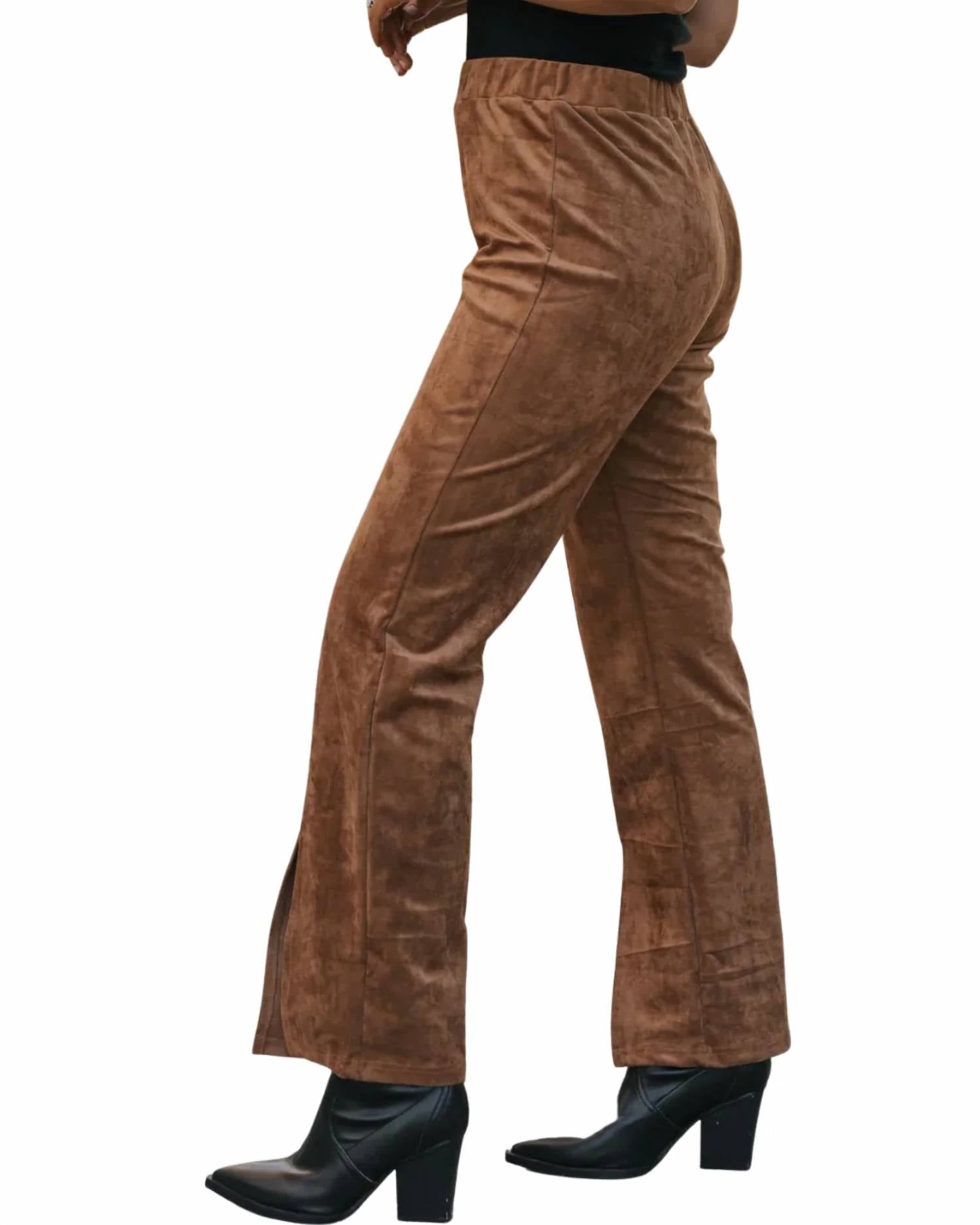 Wishlist - Front Slit Suede Pants
