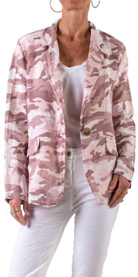 Gigi Moda - Sabrina Camo Linen Blazer