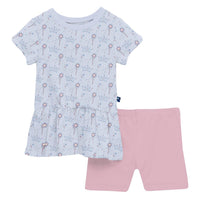 Kickee - Girls' Bamboo Short Sleeve Playtime Set