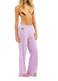 AVIATOR NATION Wide Leg Pocket Sweatpants in mauve 1 - women's pants - detail view