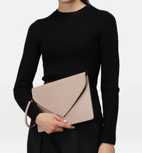 MODHER Women's Envelope Clutch Bag in clay - women's bag - detail view