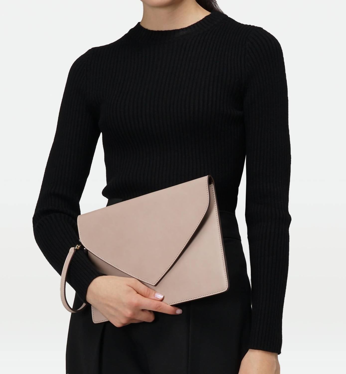 MODHER Women's Envelope Clutch Bag in clay - women's bag - detail view