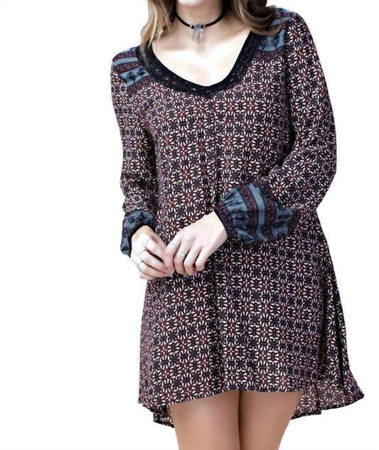 Kori - Border Print Swing Dress,