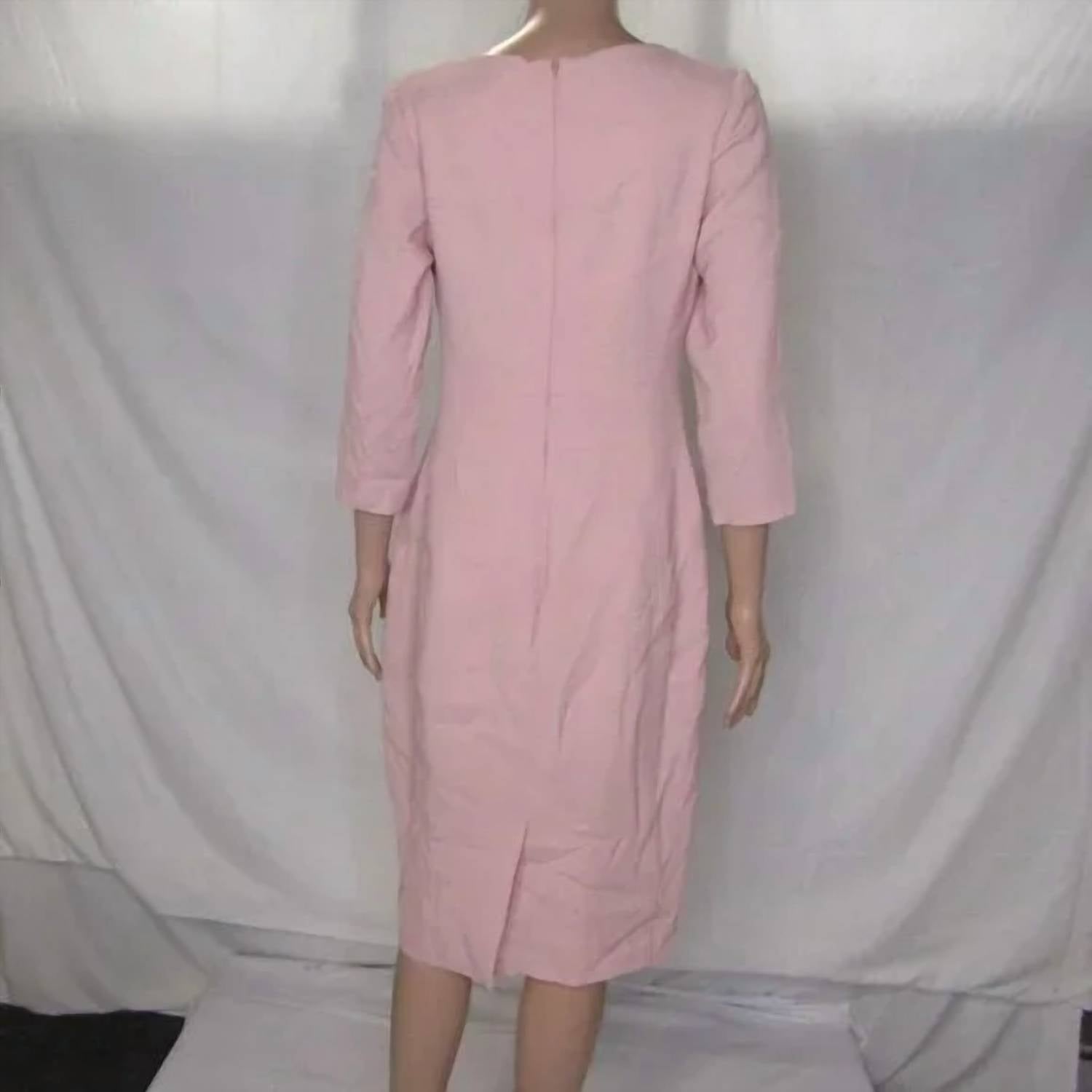 Lela Rose - Women's Wool Crepe Half Sleeve Midi Shift Dress