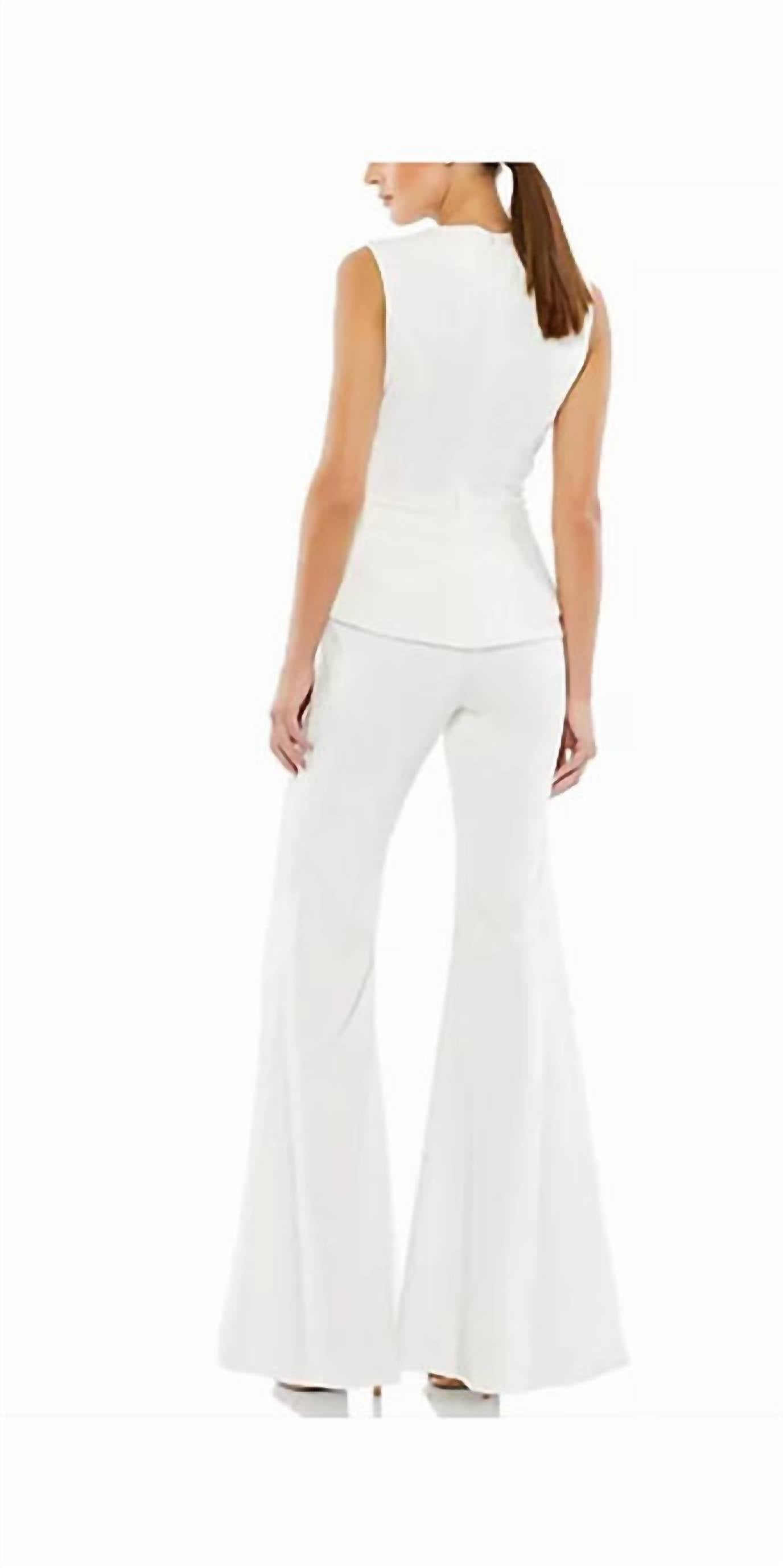 Mac Duggal - Peplum Wide Leg Jumpsuit