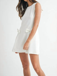 Mable - Bow Pleated Mini Dress