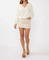 Lovestitch - Embroidered Floral Eyelet Long Sleeve Blouse