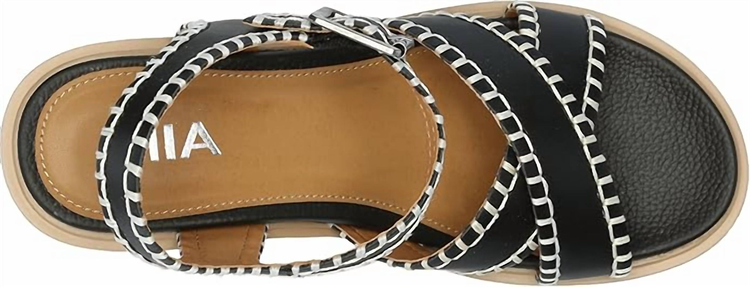Mia - Women's Embroidered Ankle Strap Wedge Sandal