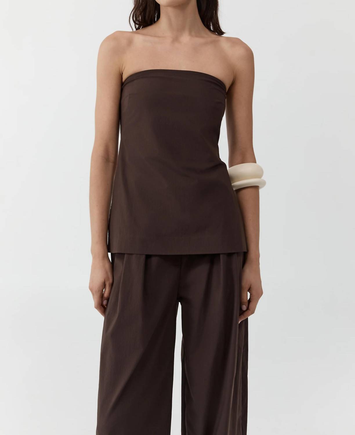 St. Agni - Strapless Rouleau Tie Top
