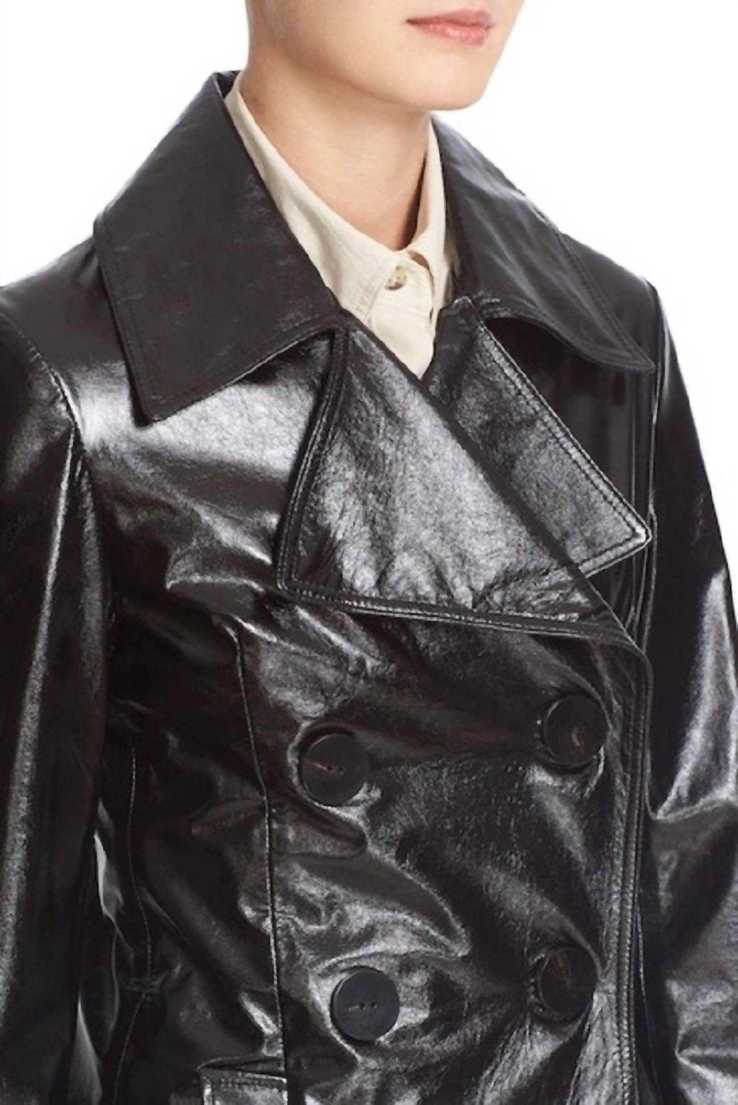 Simon Miller - Bowa Double Breasted Glossy Leather Jacket