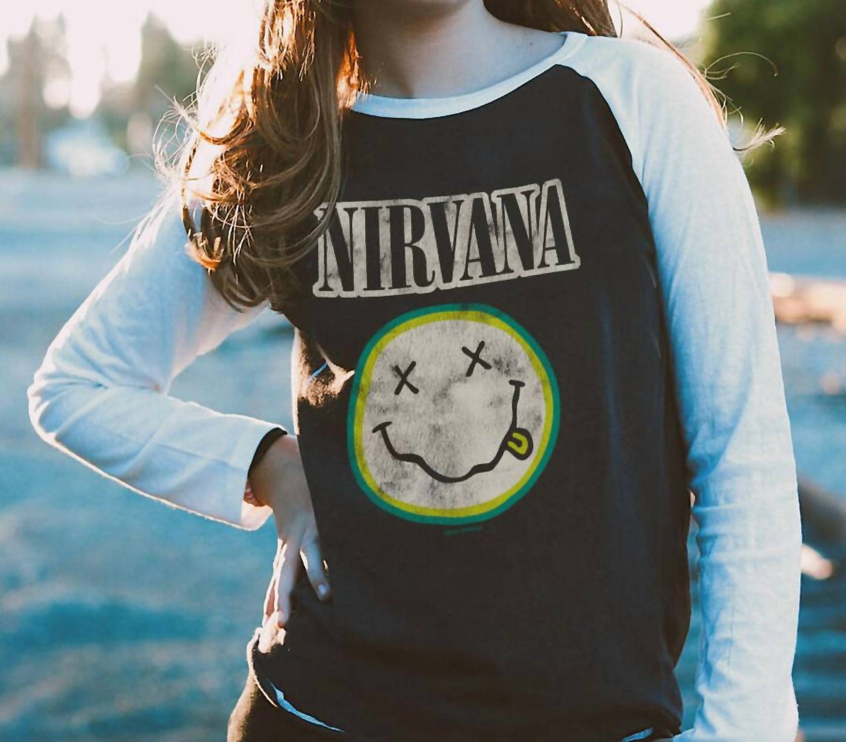 Rowdy Sprout - Kid's Nirvana Smiley Raglan