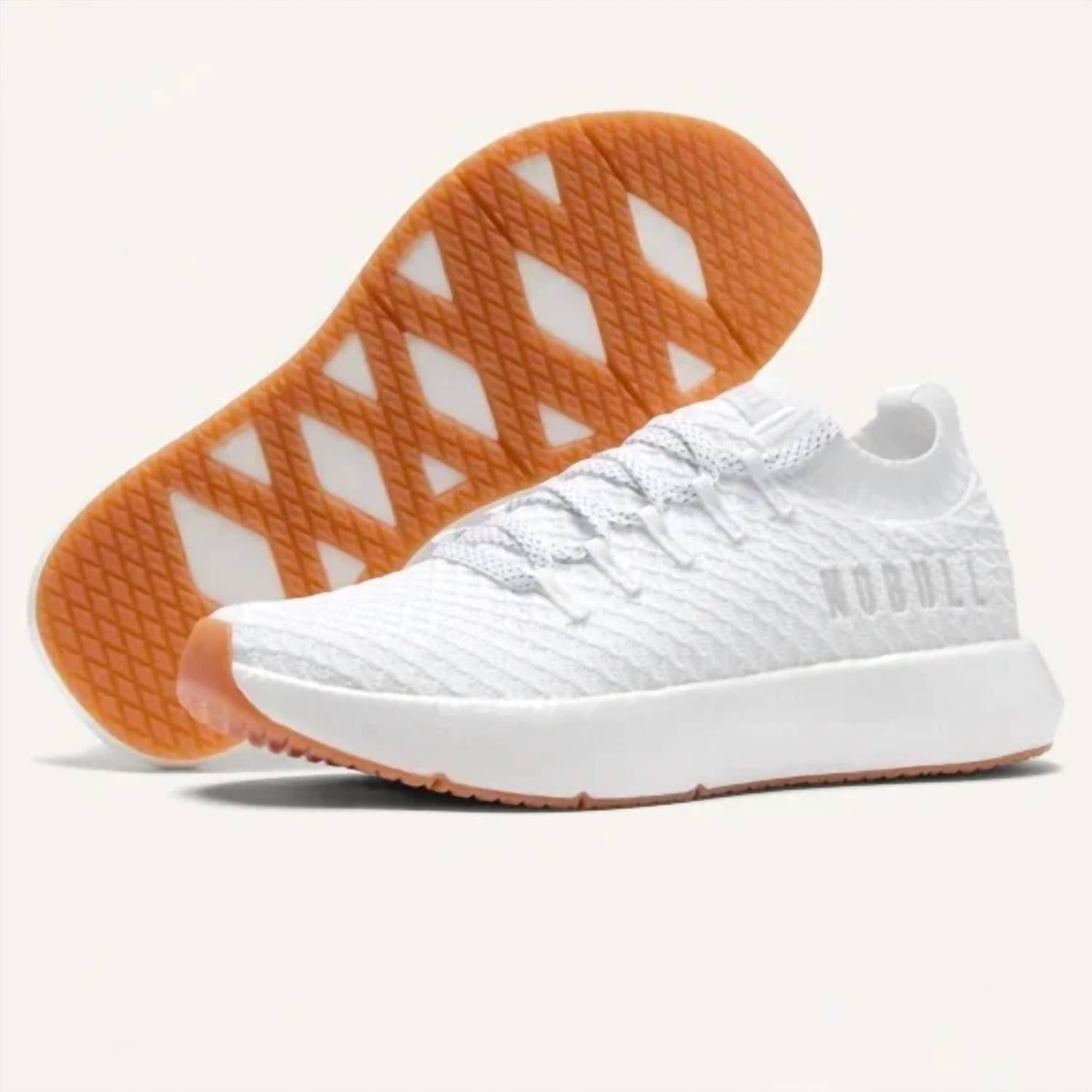 NOBULL Men's Knit Sc Runner Comfort Sneakers in white - men's sneaker - view 4