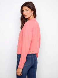 Charlie B - Frayed Hem Linen Jacket