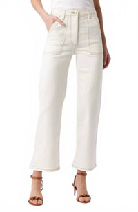 FRAME Trapunto Straight Jeans in au natural clean 1 - women's jeans