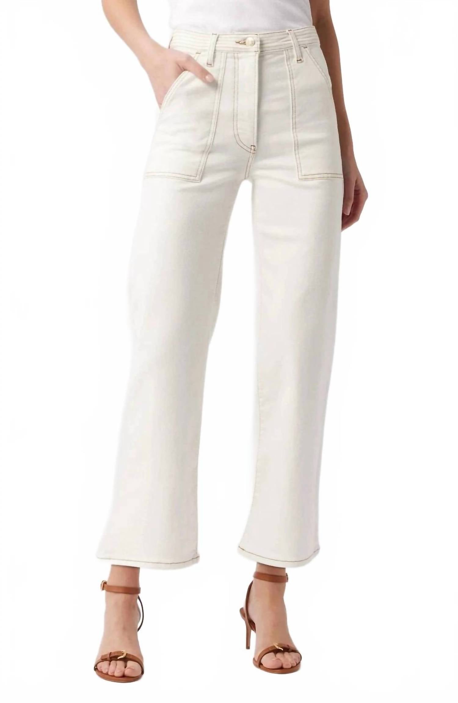 FRAME Trapunto Straight Jeans in au natural clean 1 - women's jeans